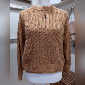 Universal thread size small brown Long sleeve knit sweater